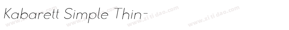Kabarett Simple Thin字体转换